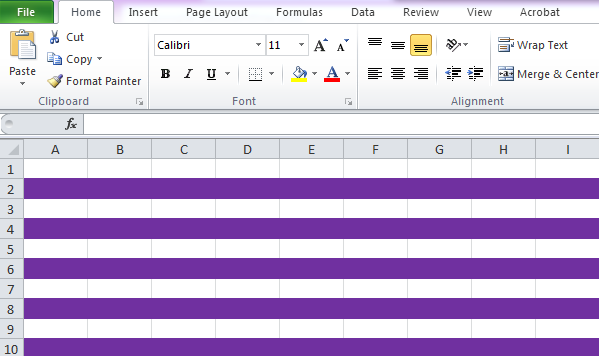 Alternate shading excel